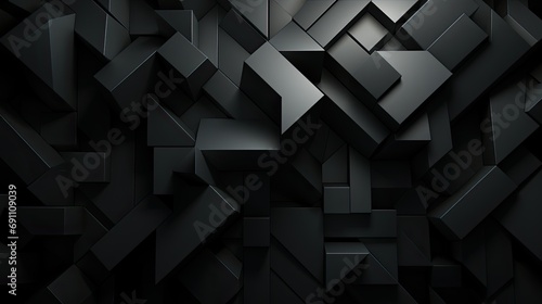 Modern Shapes on Black Geometric Background
