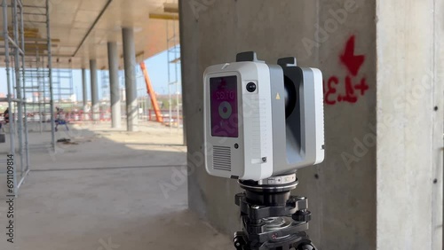 geodesic device laser scanner on the construction site