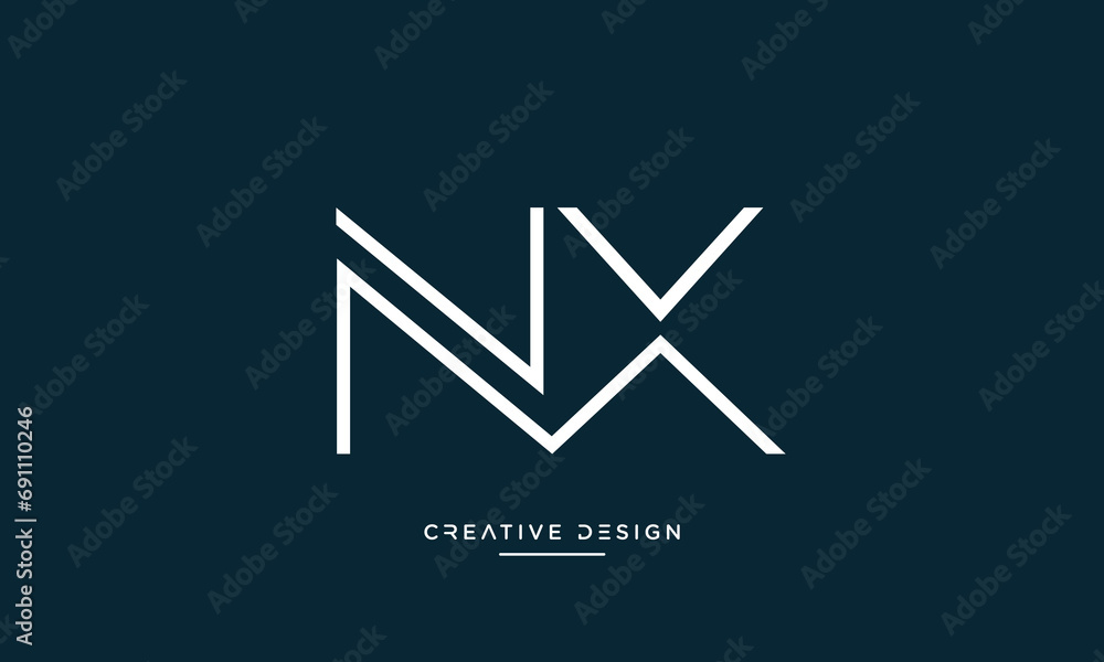 NX or XN Alphabet letters abstract logo NX or XN Alphabet letters abstract logo