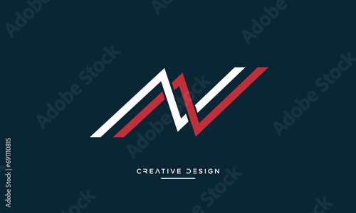 Alphabet letters NZ or ZN logo monogram