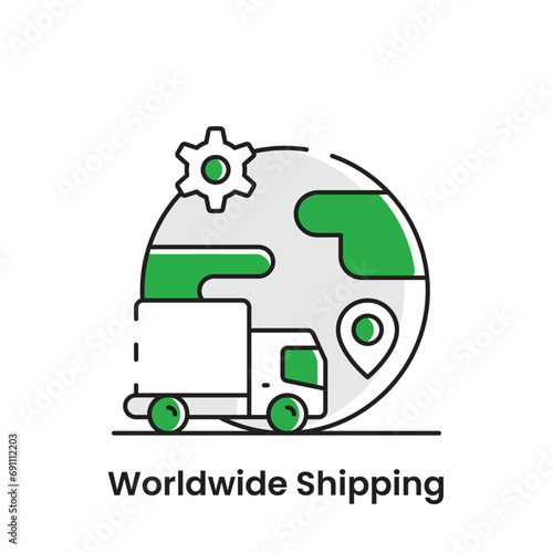"Global Shipping Icons: Seamlessly Connect Your Business to the World with Worldwide Shipping Services"