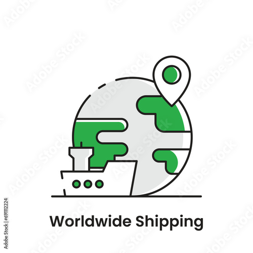 "Global Shipping Icons: Seamlessly Connect Your Business to the World with Worldwide Shipping Services"