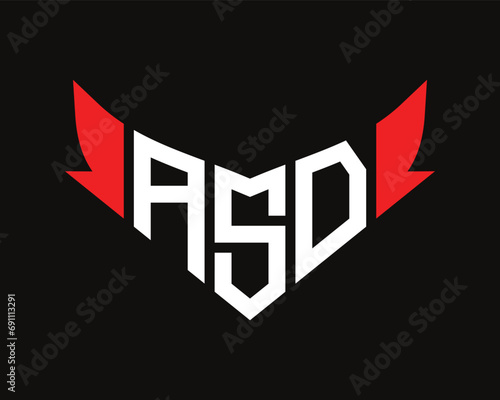 ASD letter logo design.