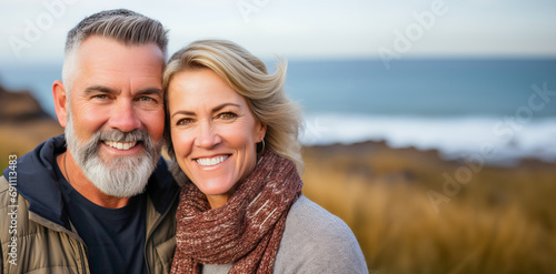 Mature couple with an active lifestyle on holidays