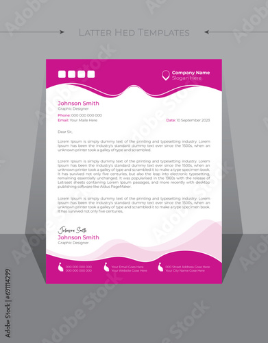 Modern business and corporate letterhead template.