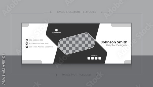 Creative business email signature template or email footer and personal social media cover Premium Vector..