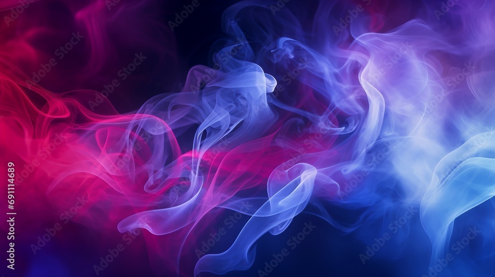 Colorful smoke on dark background AI Generated