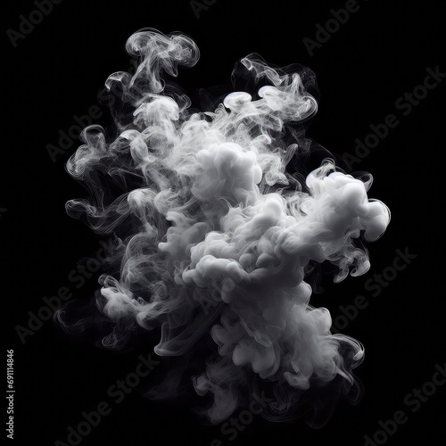 smoke fog fragments overlay isolated on black background 