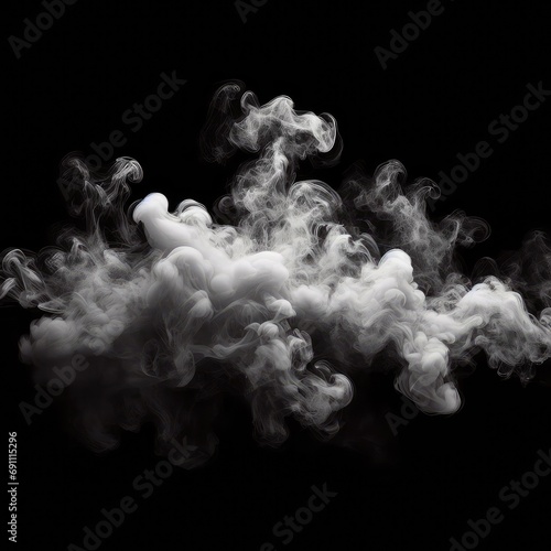 smoke fog fragments overlay isolated on black background 