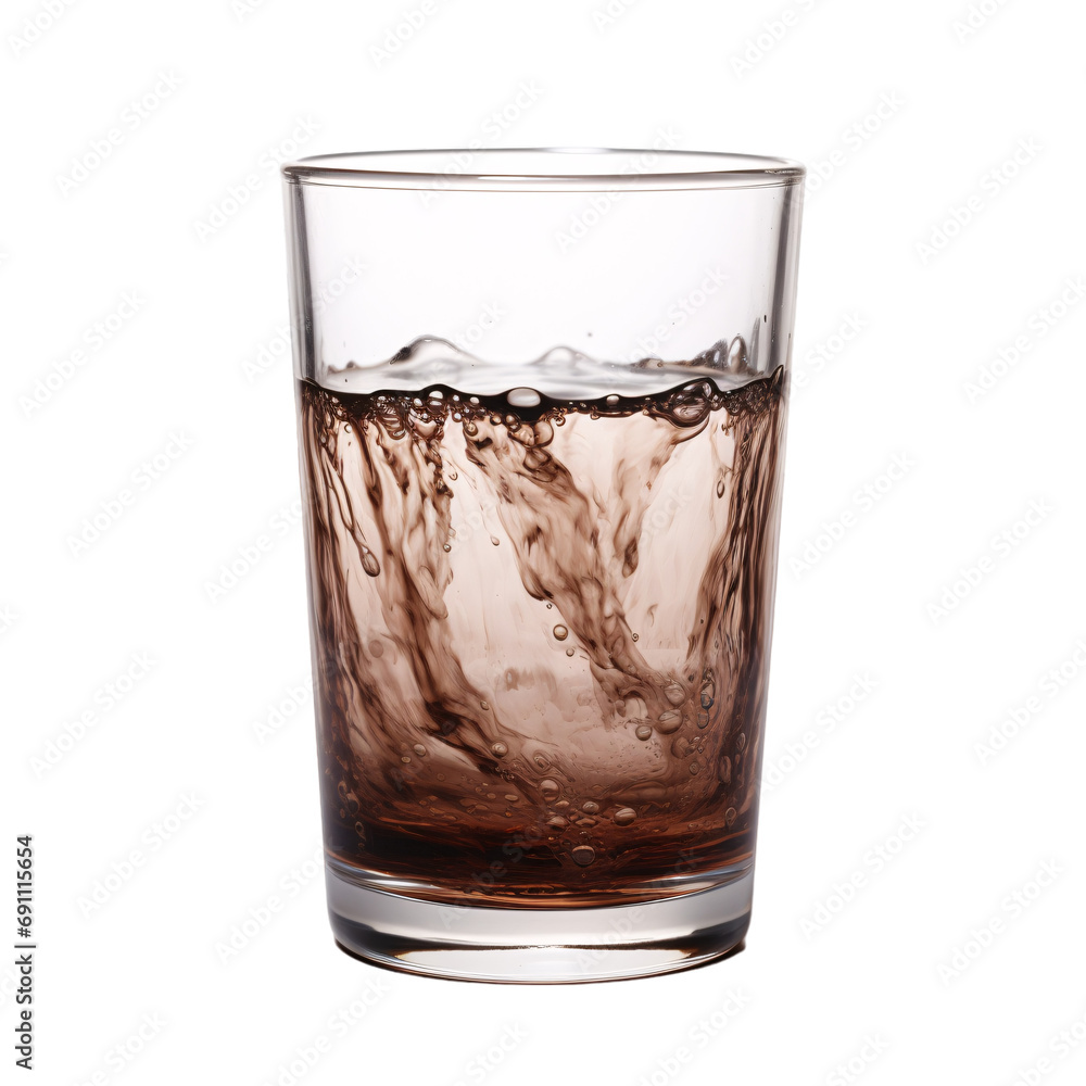 Polluted dirty glass of water isolated background Polluted dirty glass of water isolated background