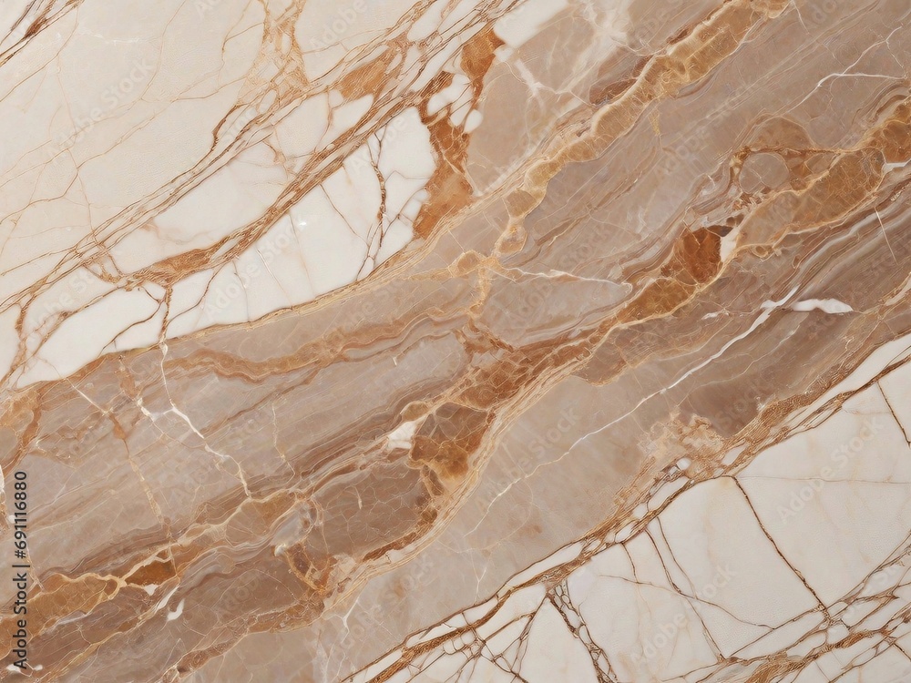 Fototapeta premium Brown, cream, grey and white marble texture background with Generative AI technology 