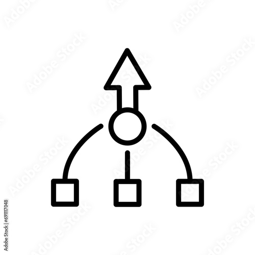 consolidation icon. consolidated business profit or fund convergence strategy logo vector. consolidated investment mix or diversification hub with merger symbol set. consolidated revenue icon