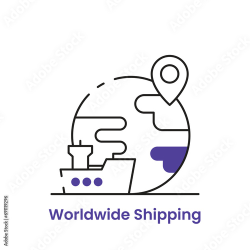 "Global Shipping Icons: Seamlessly Connect Your Business to the World with Worldwide Shipping Services"