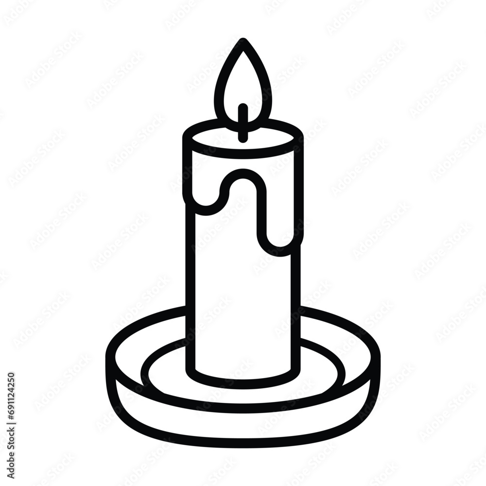 Obraz premium line art candle icon