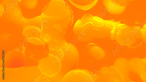 orange honey color reflecting smooth amorphic liquid backdrop - abstract 3D rendering photo