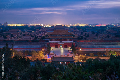 The Forbidden City view from Beihai park 