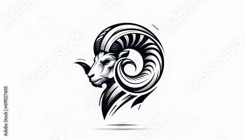 Zodiac signs, western astrology, 2D illustration of the aries zodiac sign photo