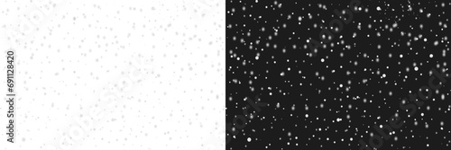Snowfall light bokeh, falling snow isolated, blizzard falling, heavy snowfall, snow flakes in different shapes, frosty close-up wintry snowflakes on transparent background