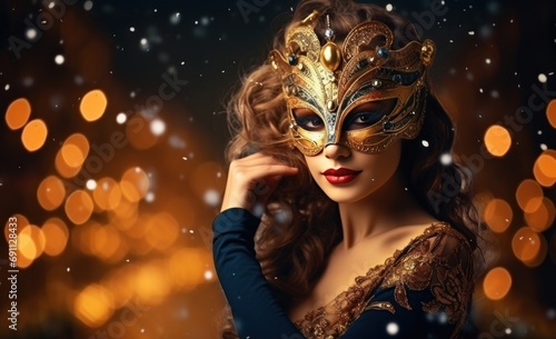beautiful woman with venetian mask