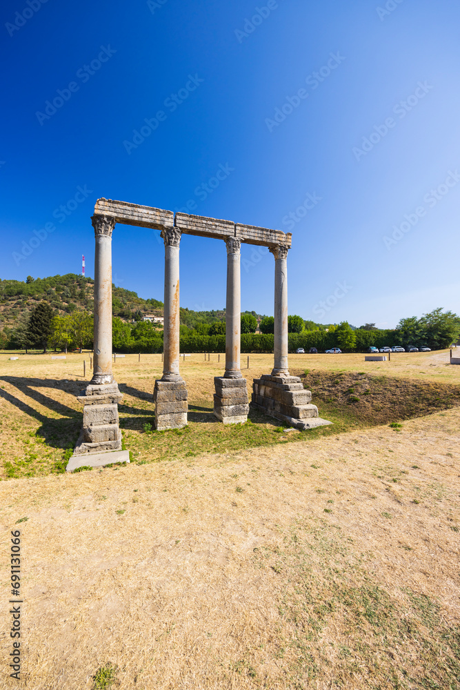 ruins of Roman temple in Riez, Alpes-de-Haute-Provence , France