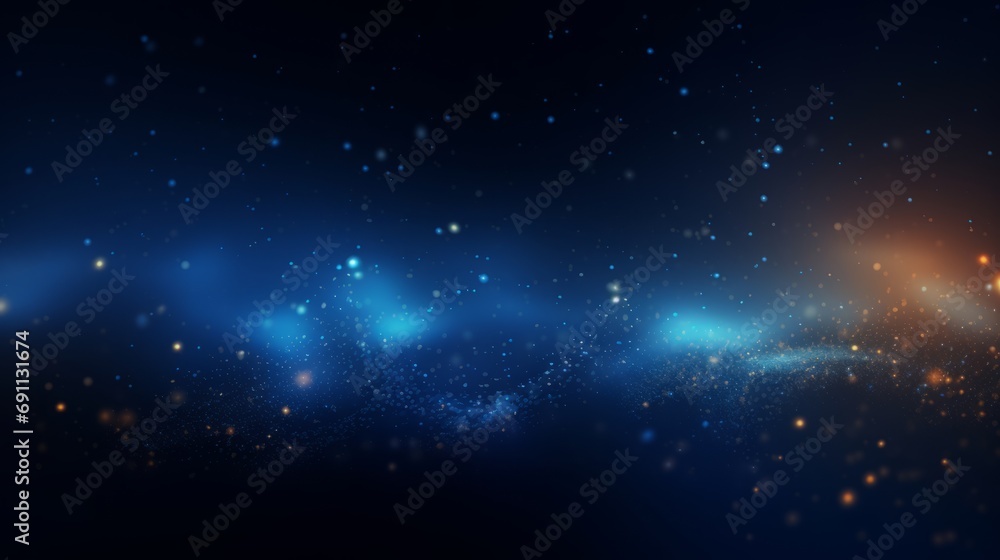 futuristic dark blue glow particle abstract background - cybernetic 3d render for digital projects