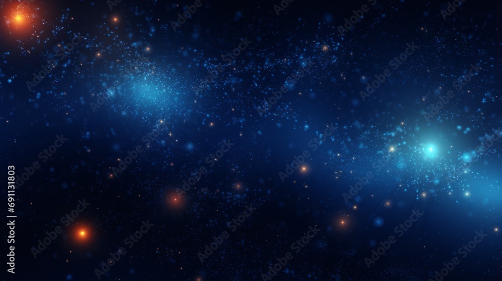 Obraz premium futuristic dark blue glow particle abstract background - cybernetic 3d render for digital projects