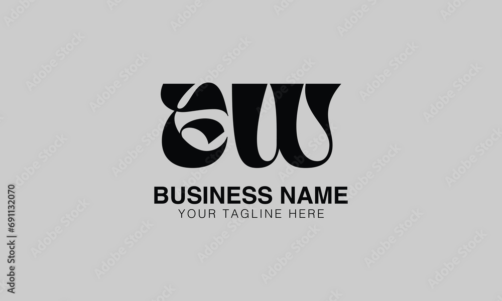 EW E ew initial logo | initial based abstract modern minimal creative logo, vector template image. luxury logotype logo, real estate homie logo. typography logo. initials logo - obrazy, fototapety, plakaty 