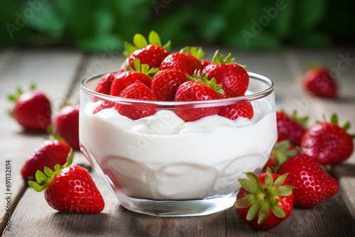 Yogurt with strawberry