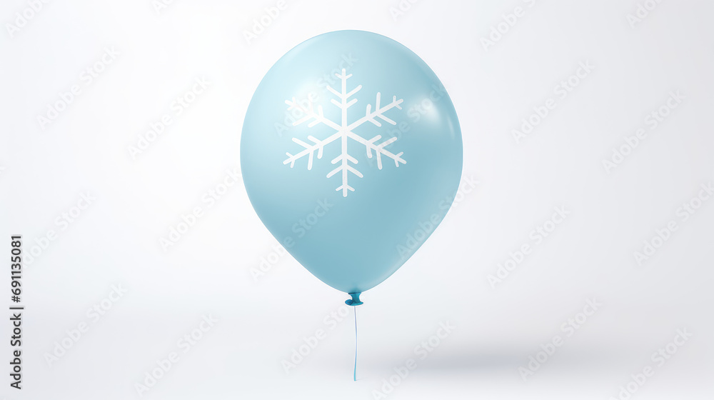 A baloon on white background,A snowflake on a white background