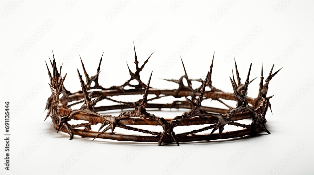 Realistic crown of thorns, on white background