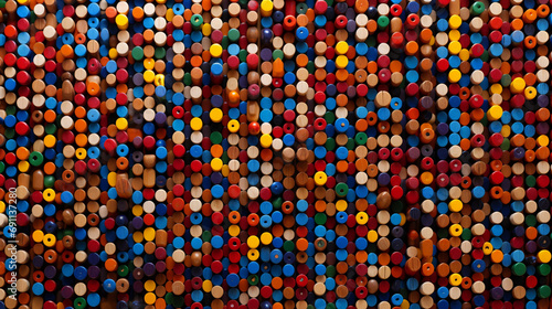 Large peg board colorful background created with Generative Ai photo