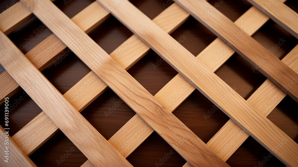 Seamless square grid wood lattice texture isolated on transparent background created with Generative Ai Seamless square grid wood lattice texture isolated on transparent background created with Generative Ai