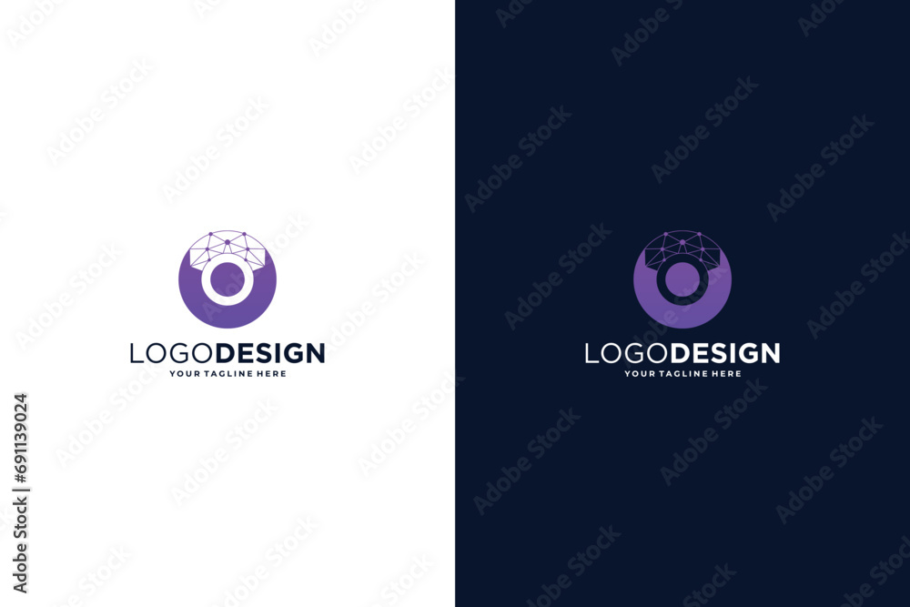 Letter O logo design for digital technology symbol. Letter O logo design for digital technology symbol.