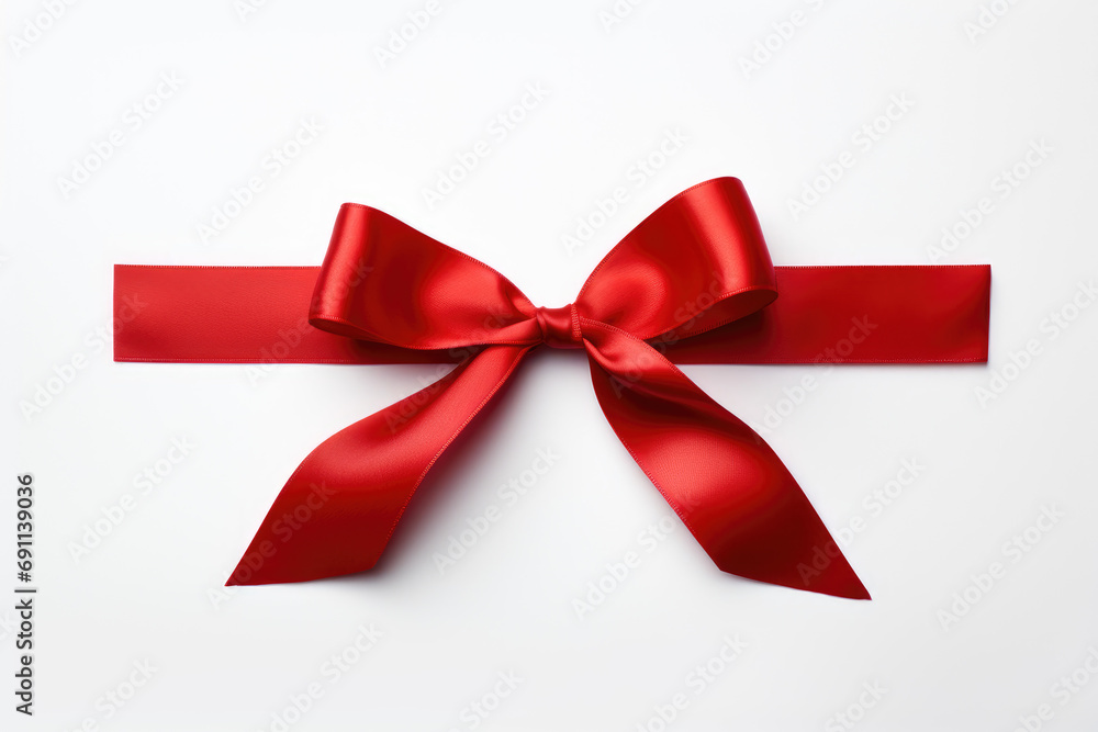 A red ribbon on a white backround A red ribbon on a white backround