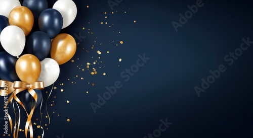 colorful balloons on a dark blue background