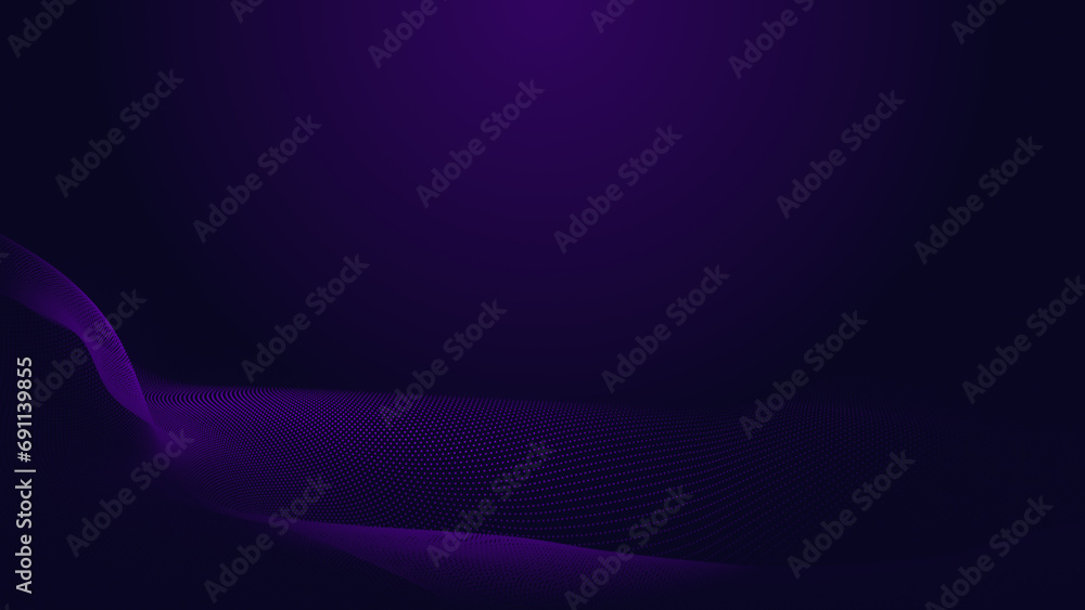 Abstract dot blue purple gradient wave texture technology background.