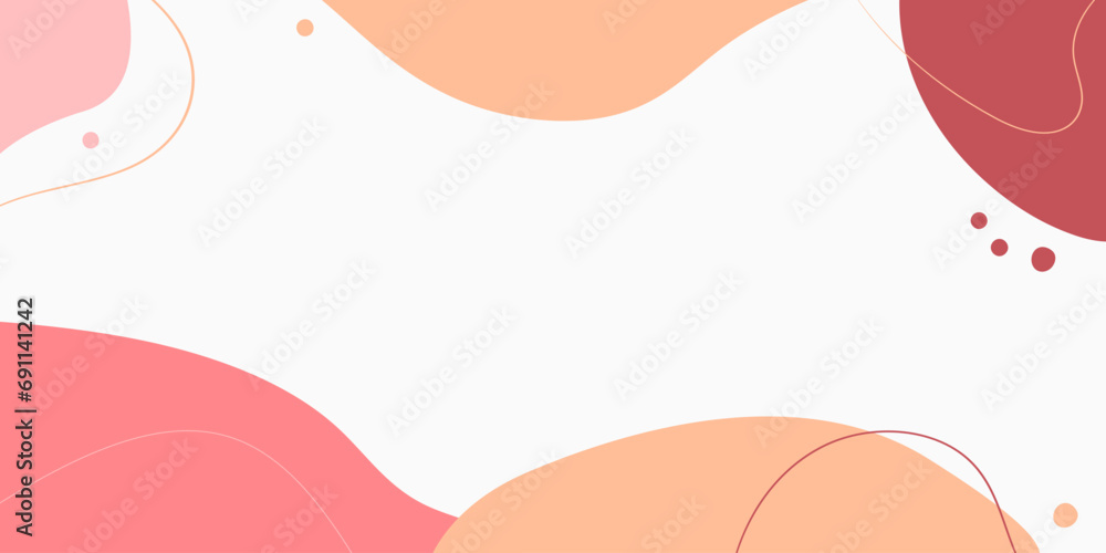 Abstract horizontal banner in peach fuzz color. Trendy color of the year. Design for cards, posters, sale, advertising. Vector illustration.