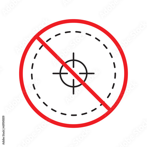 Free Download Prohibited aiming vector icon. No aim icon. Forbidden aim icon. Warning, caution, attention, restriction, danger flat sign design. Target symbol UX UI - GFXLoad