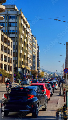 salonica or thessaloniki white tower street near to aristotelous square greece photo