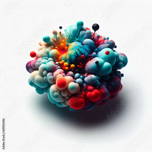 Wallpaper Mural 3d render of molecule Torontodigital.ca