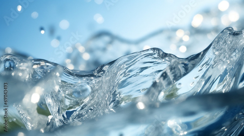 realistic macro close up photo of clear ice formation created with Generative Ai