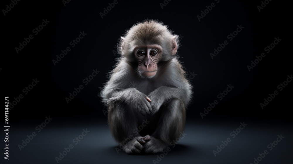 Fototapeta premium Portrait of a young monkey
