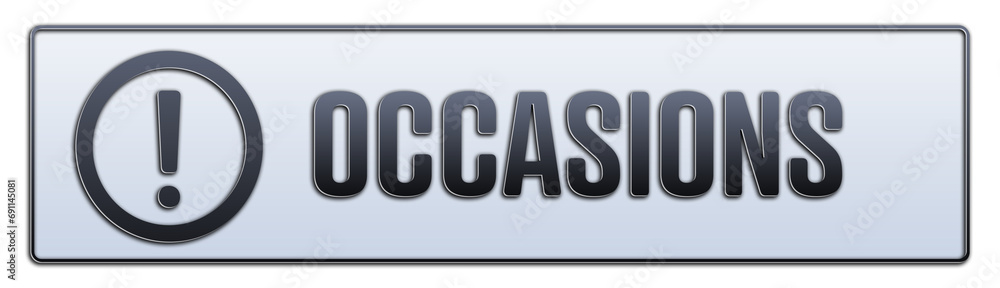 Occasions symbol. A grey banner with word Occasions. Isolated on white background. Occasions symbol. A grey banner with word Occasions. Isolated on white background.
