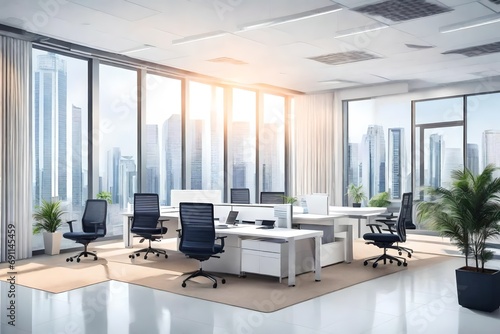  a business theme and background of an office interior