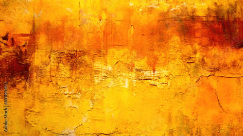 old wall background textures of yellow and orange abstract art paint