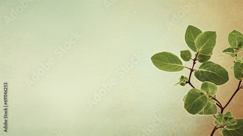  a close up of a plant with green leaves on a light green background with a blurry image of a plant with green leaves on a light green background with room for text.