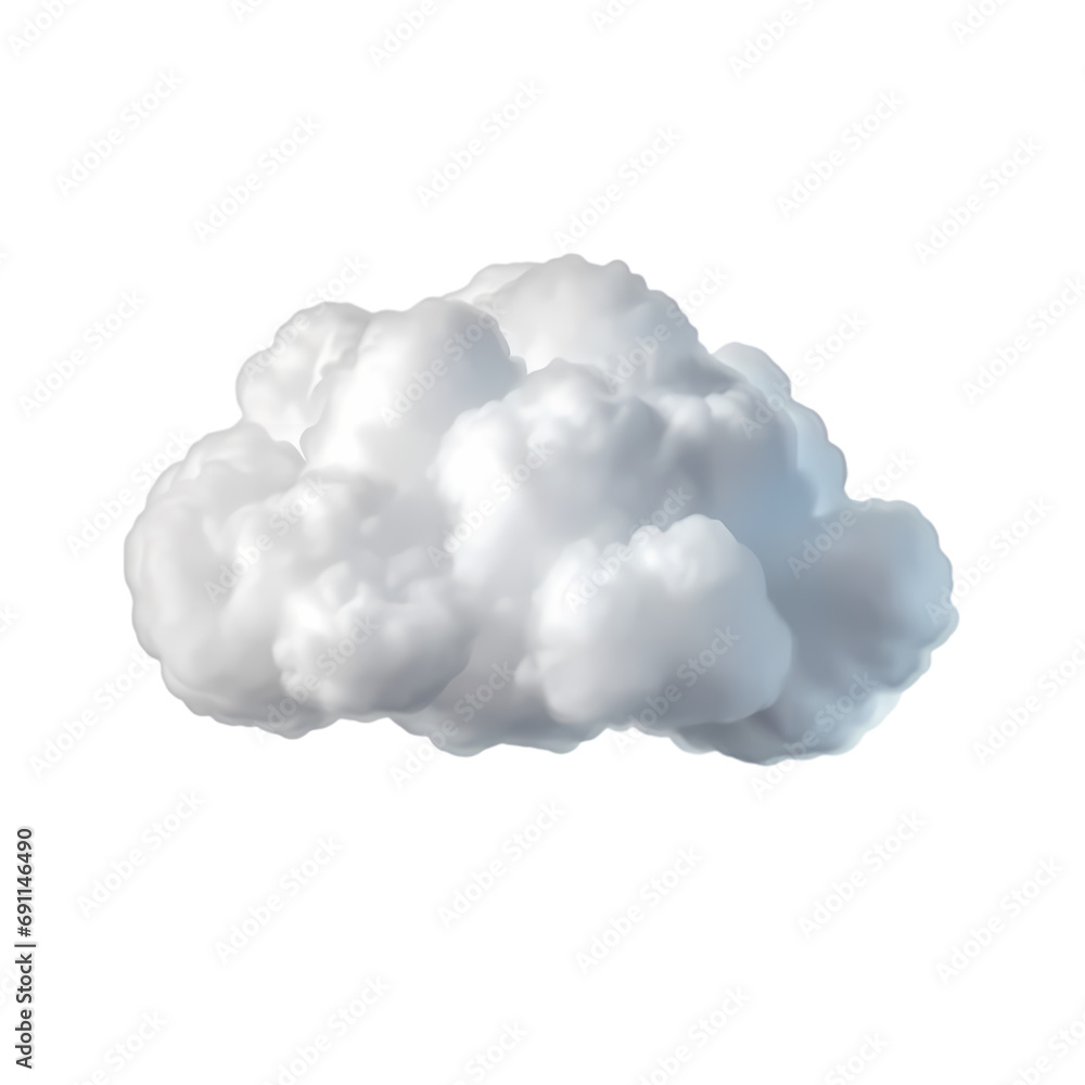 White cloud isolated on transparent background