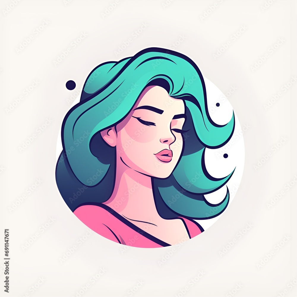 Vibrant Female Apparel Logo on Beautiful Background Vibrant Female Apparel Logo on Beautiful Background