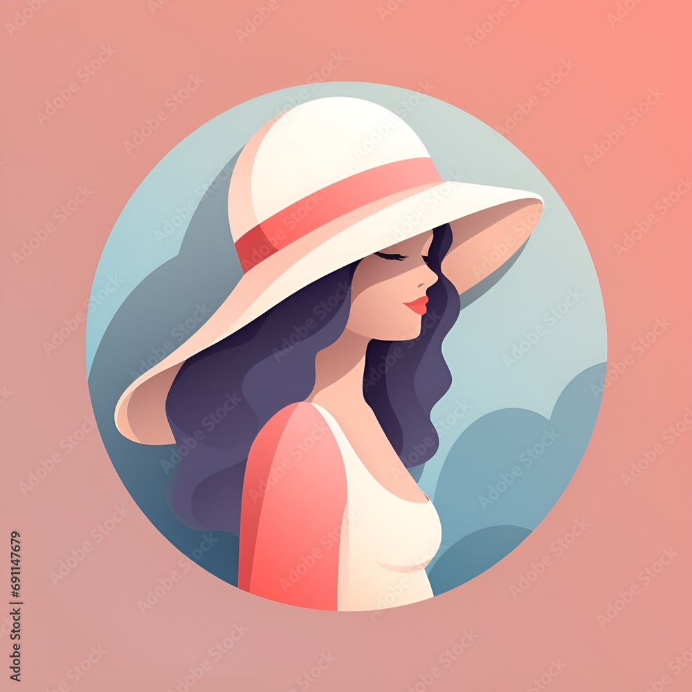 Vibrant Female Apparel Logo on Beautiful Background Vibrant Female Apparel Logo on Beautiful Background