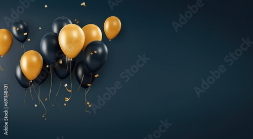 happy birthday balloons on a blue background